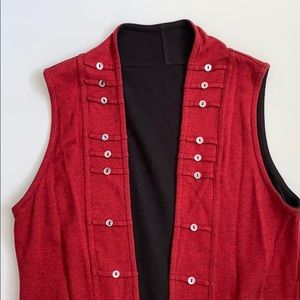Reversible Vest Red Black Long Small